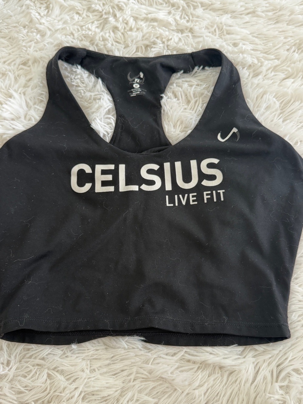 Live Fit Black Sports Bra CELSIUS branding
